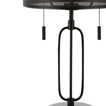 Hank 27" Industrial Farmhouse Iron LED Table Lamp with USB Charging Port - JONATHAN Y